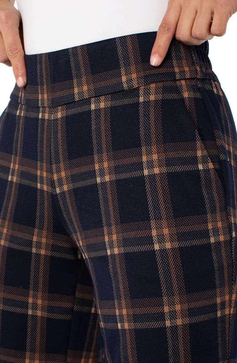 Liverpool Los Angeles Mabel Plaid Crop Wide Leg Pants, Alternate, color, Navy/ Toffee Oversized Plaid