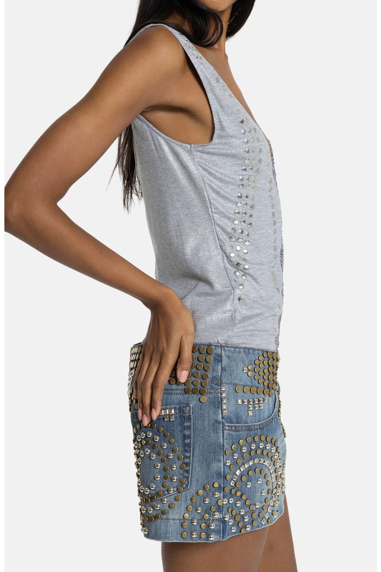 Studded Sequin Plunge Neck Tank (Women) | Nordstrom
