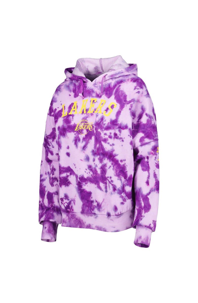 New Era Women's New Era Purple Los Angeles Lakers Brushed Cotton Tie-Dye Pullover Hoodie, Alternate, color, Purple