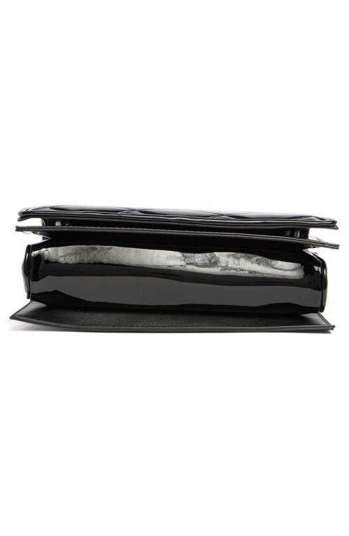 Steve Madden Brona Quilt Embossed Patent Shoulder Bag In Black