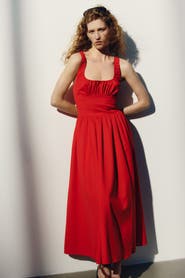 H&M Ruched Linen-blend Dress