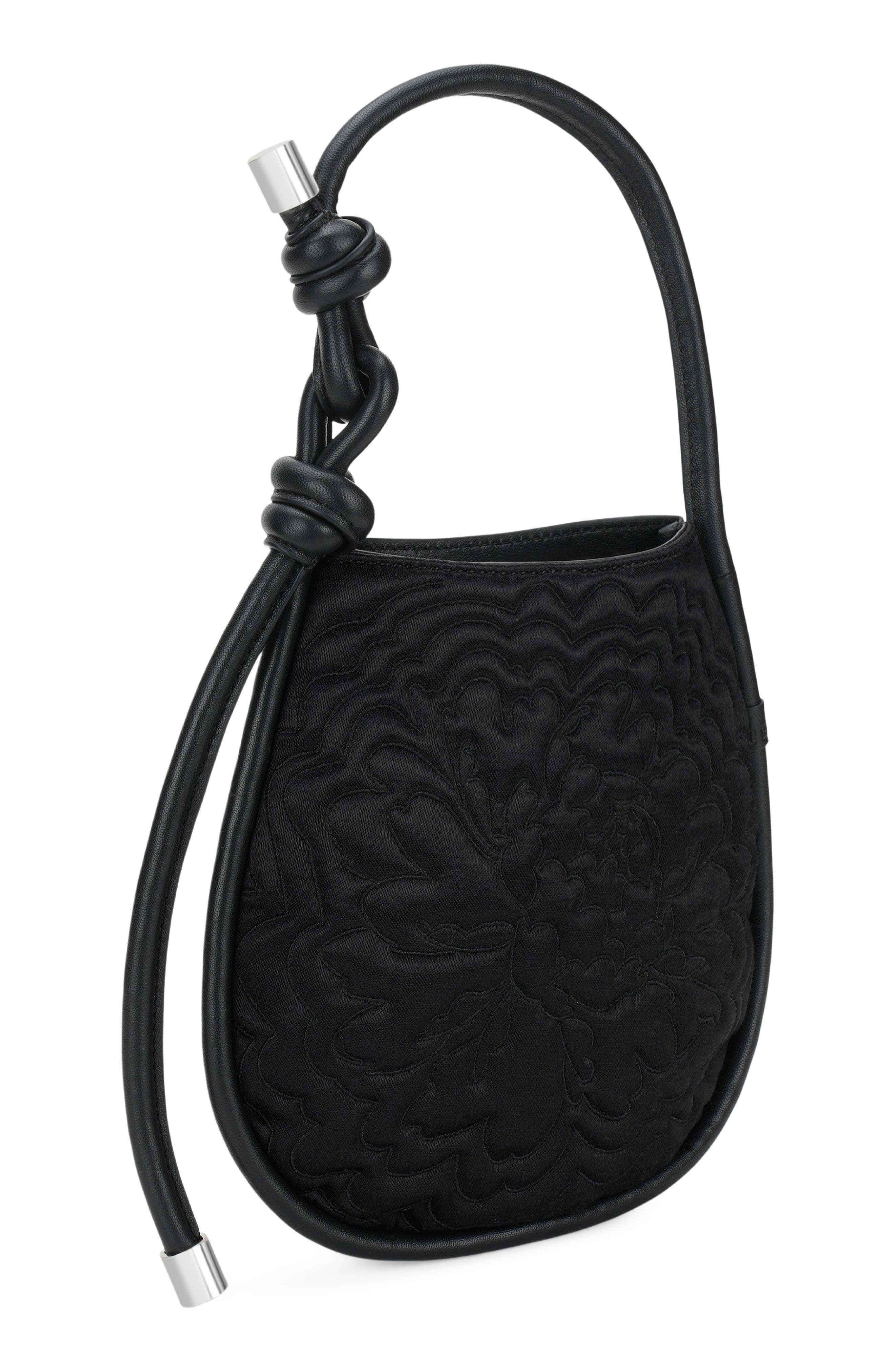 Ina Mini Potli N2 Ornate Leather Handheld Bag, Alternate, color, BLACK