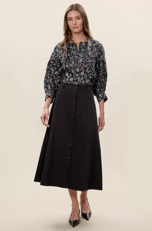 Rebecca Taylor Aurelia Stretch Linen Top In Multi