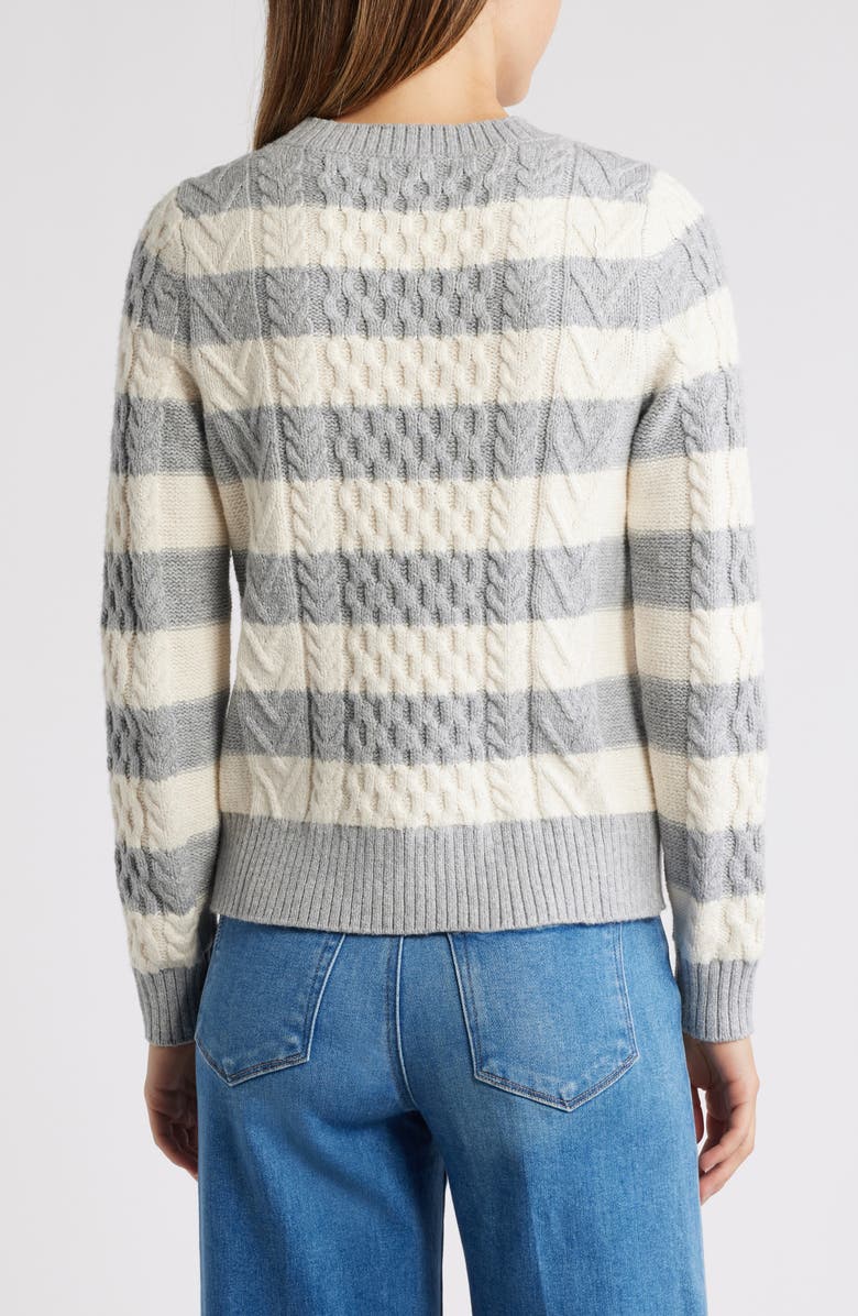 Caslon<sup>®</sup> Cable Stitch Crewneck Sweater, Alternate, color,