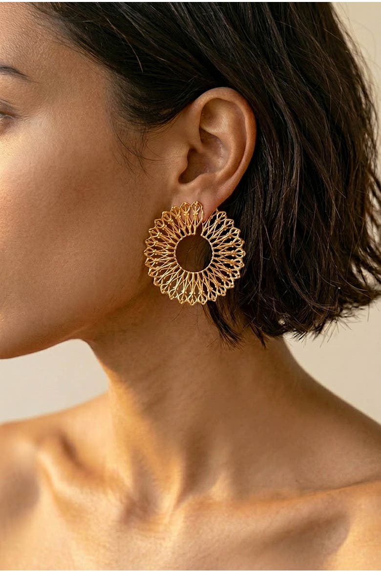 Solene Earrings Gold, Alternate, color, Gold
