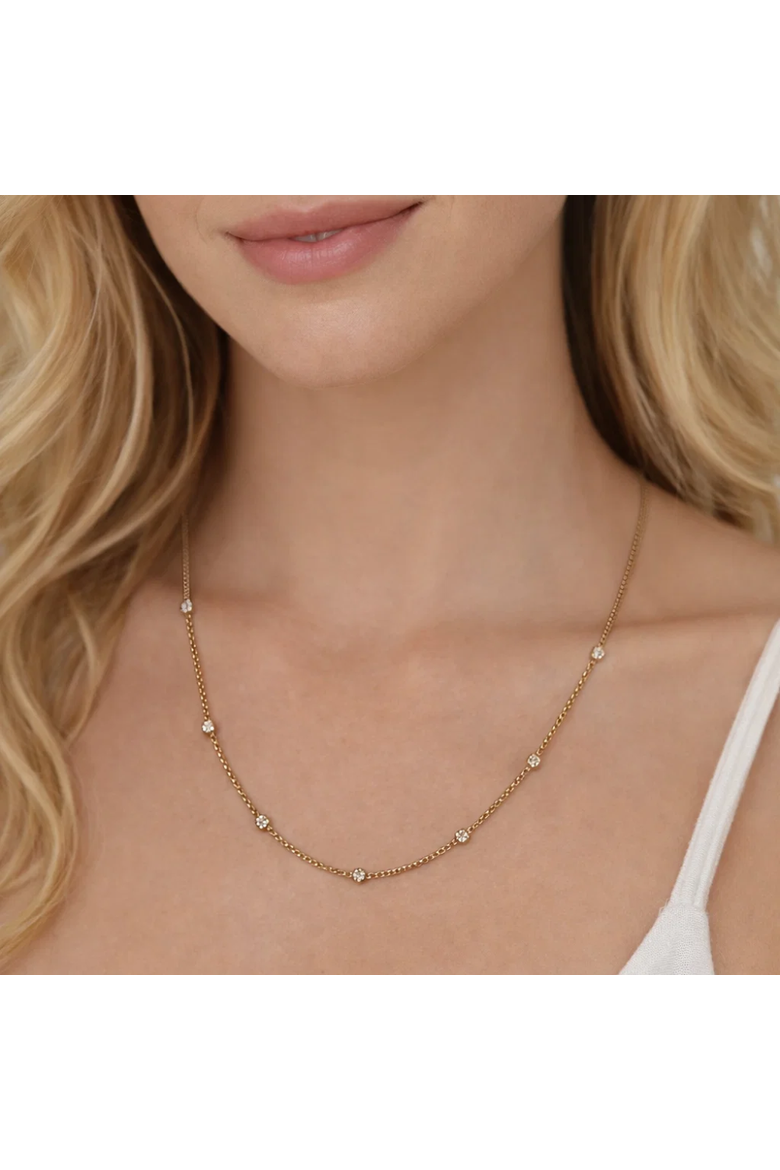 Seraphina Bezel Link Necklace, Alternate, color, Gold