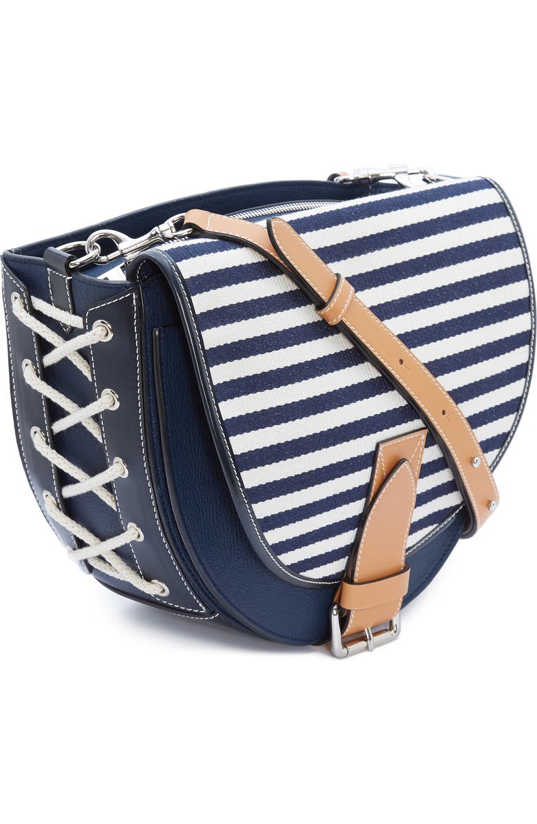 JW Anderson Small Bike Leather & Canvas Crossbody Bag, Alternate, color,