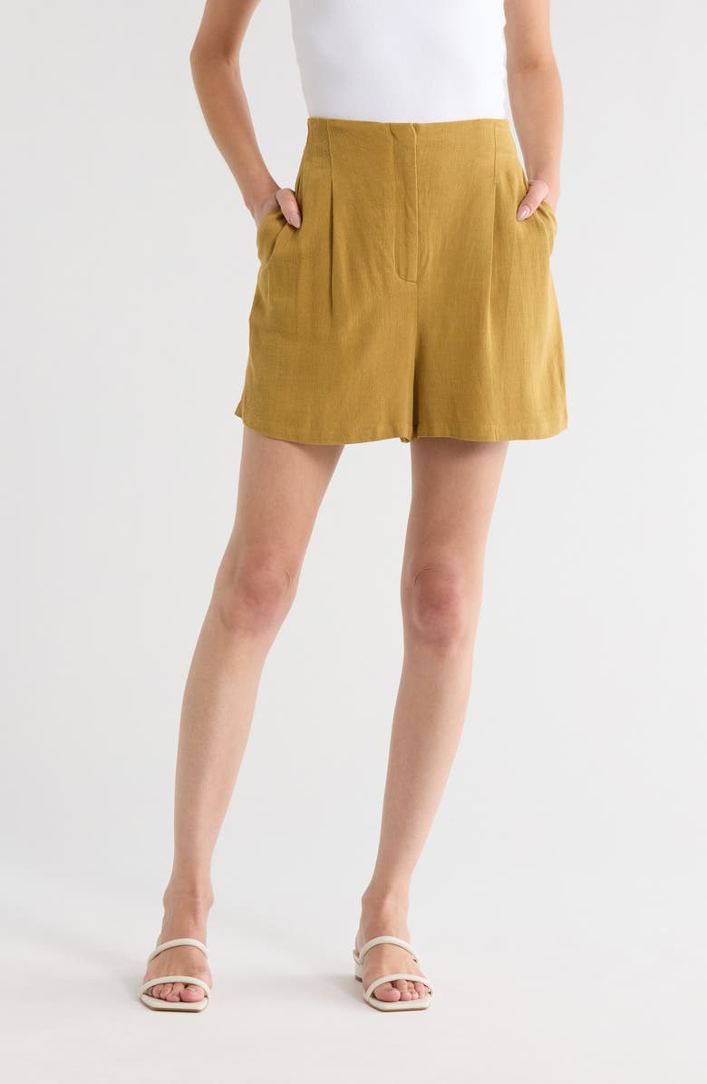 ASOS DESIGN Tailored Pleated Shorts, Main, color, Light Green