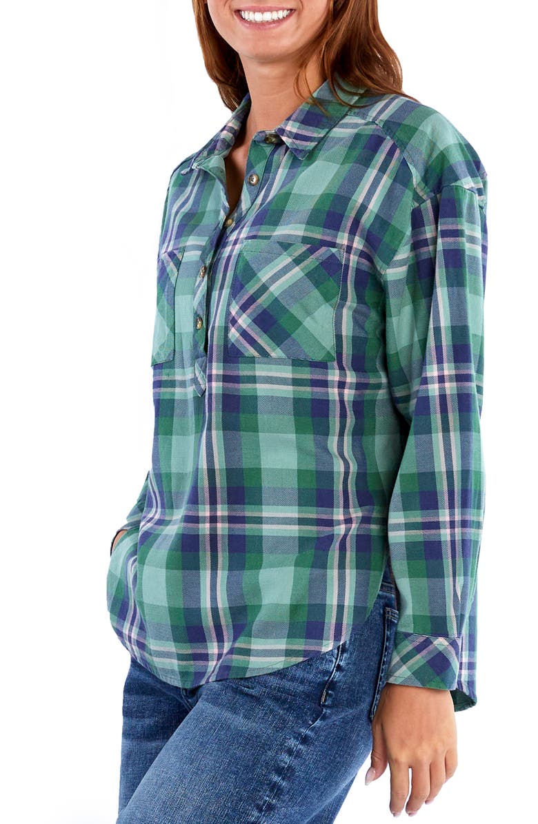 Billy T Popover Plaid Button-Up Shirt, Alternate, color, Tree Farm Plaid
