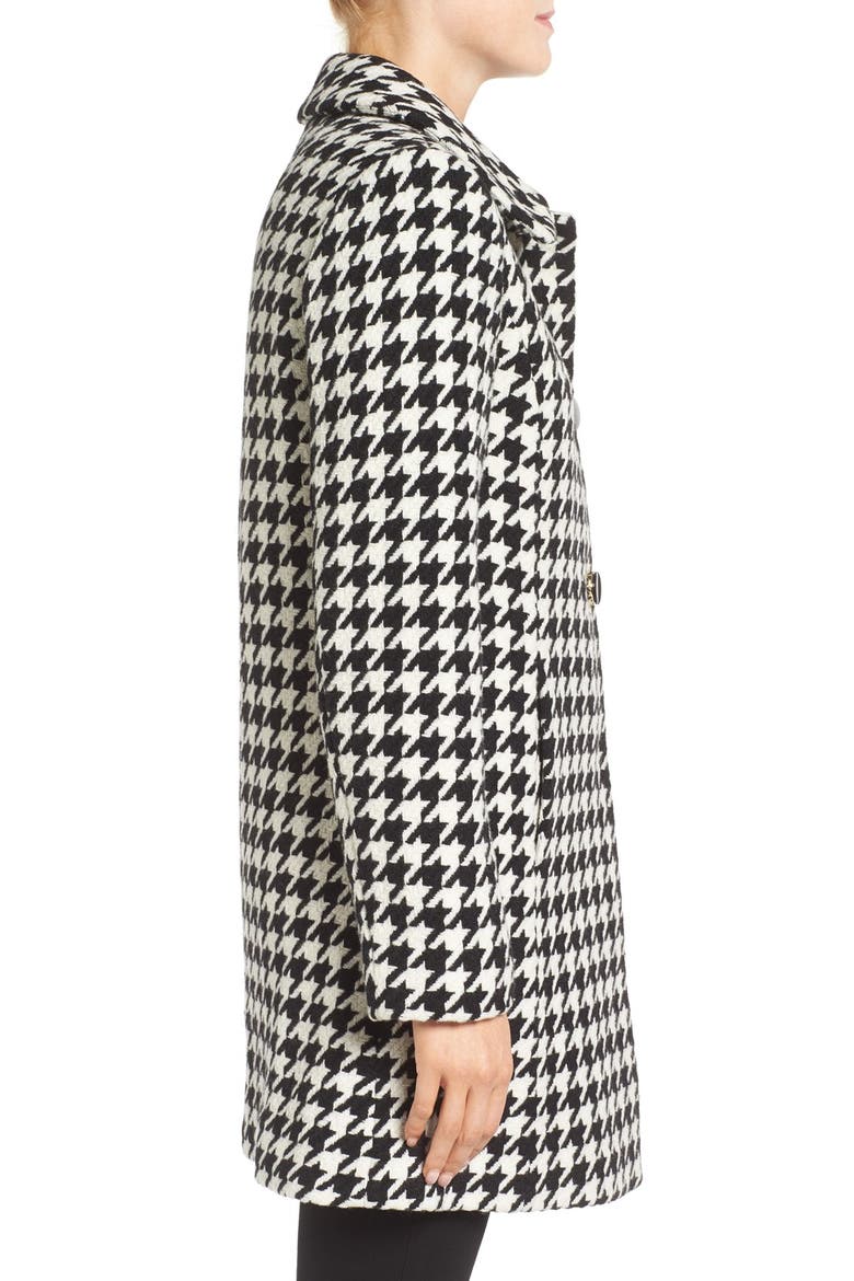 houndstooth wool blend coat, Alternate, color, BLACK/ CREAM