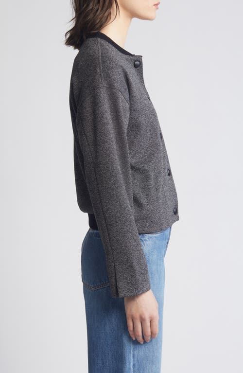 Wit & Wisdom Knit Bomber Jacket In Black/white