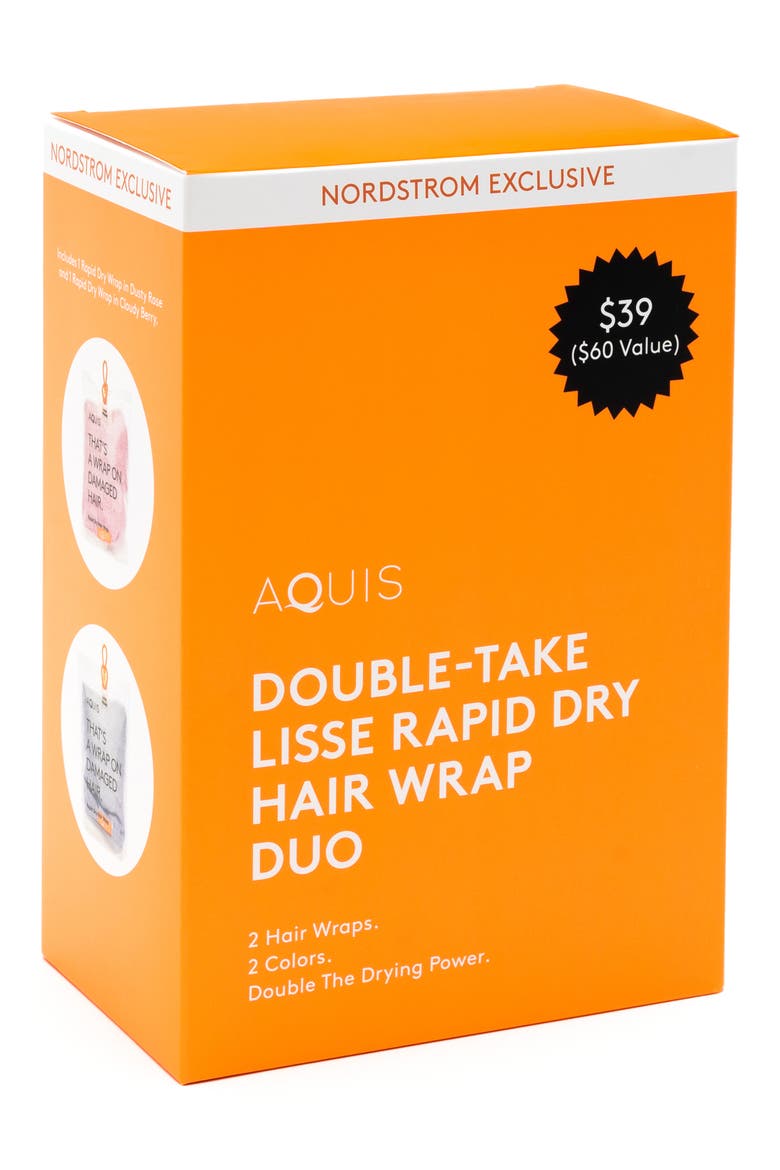 Rapid Dry Lisse Hair Wrap Towel Duo-$60 Value (Nordstrom Exclusive), Alternate, color, PINK / BLUE