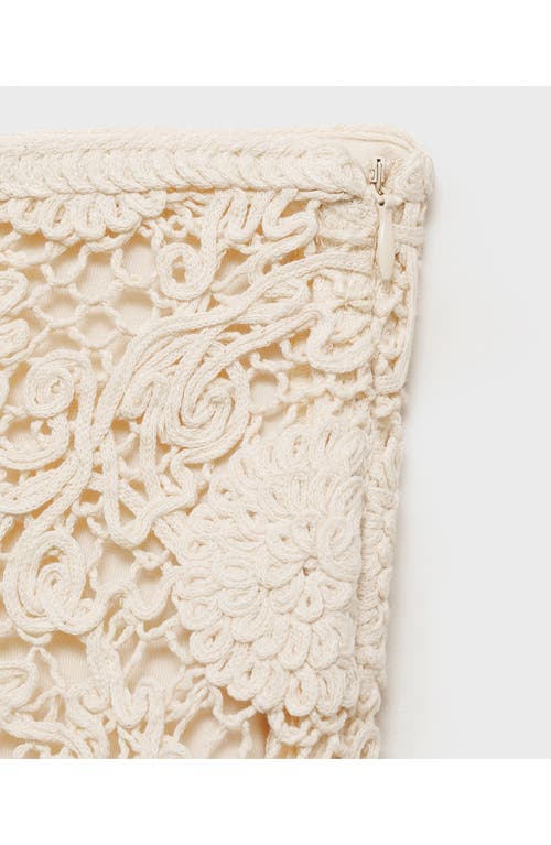 Mango Floral Soutache Midi Skirt