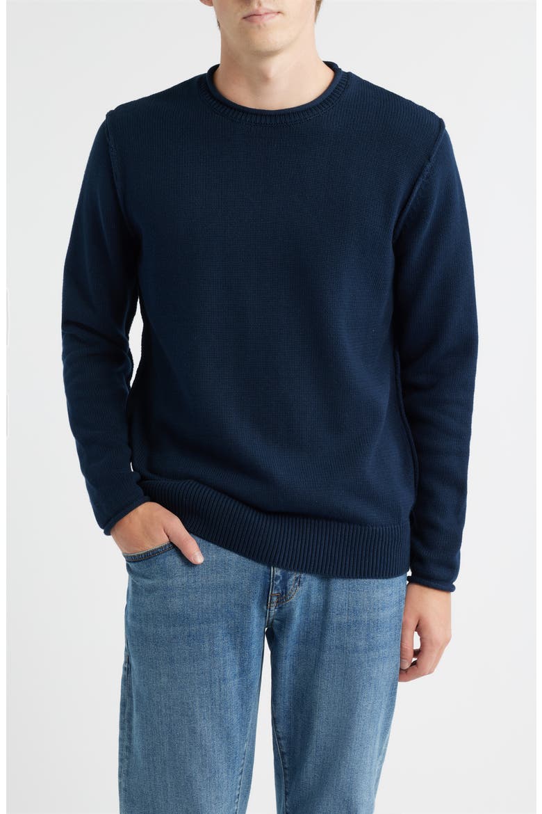Lightweight Cotton Sweater, Main, color, NAVY
