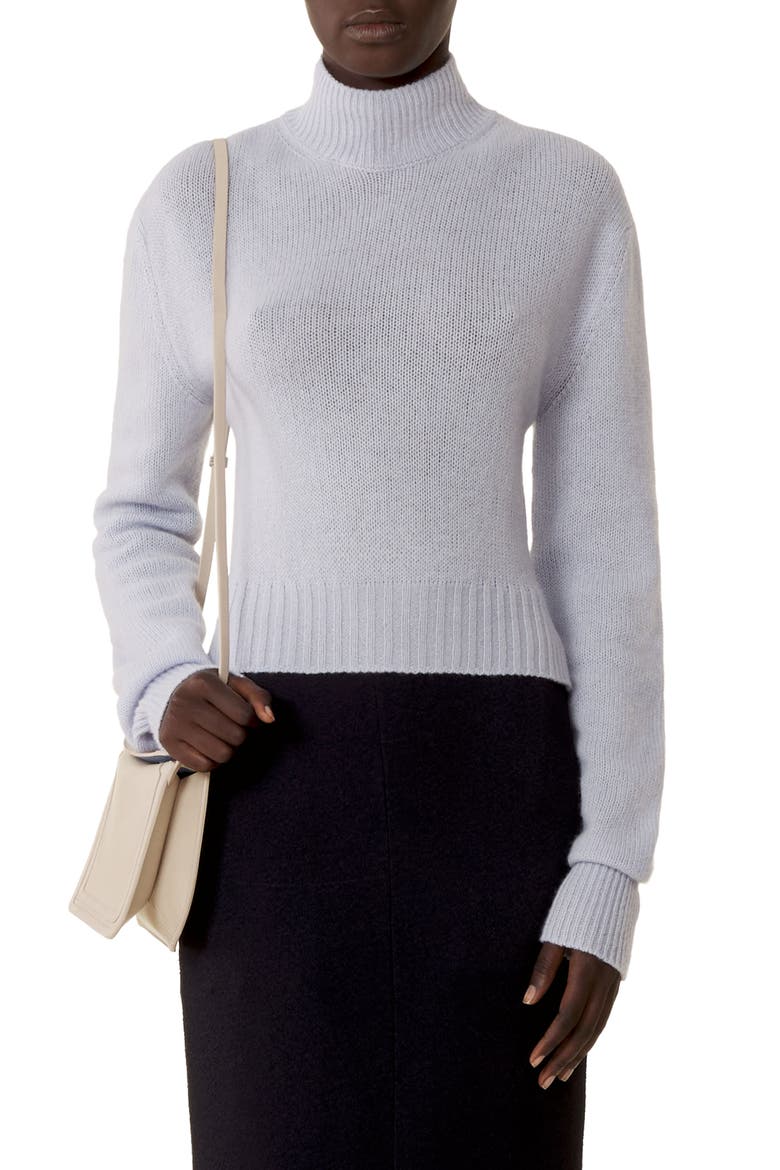 Open-Back Sweater In Cashmere, Alternate, color, Sky Blue