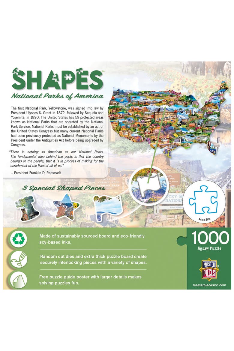 National Parks 1000 Piece Shaped Puzzle, Alternate, color, Multicolor