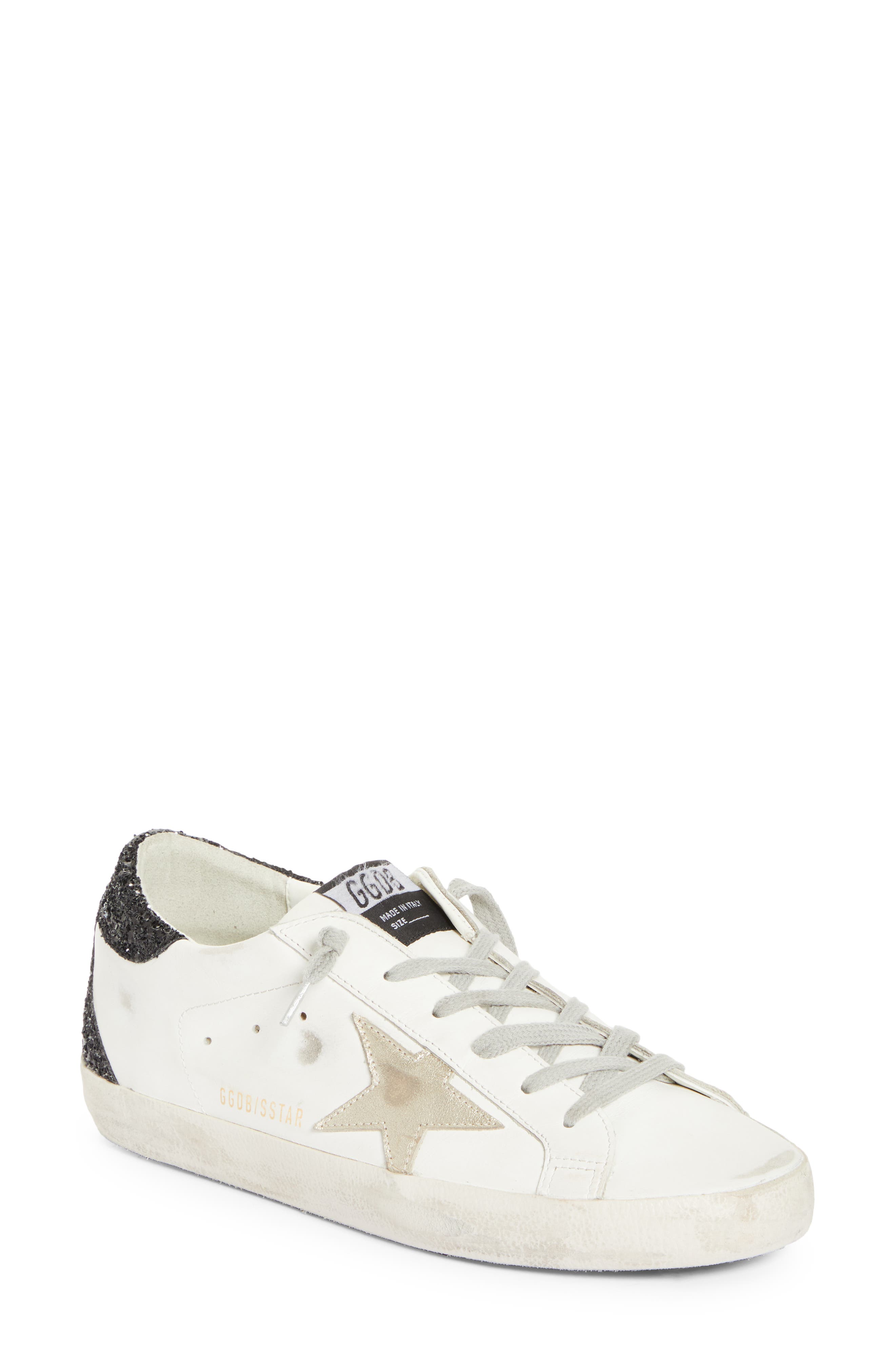 Golden Goose Super-Star Low Top Sneaker, Main, color, White/ Gold/ Black