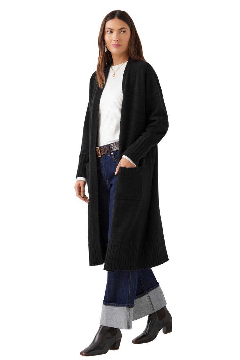 Long Cardigan, Alternate, color, BLACK