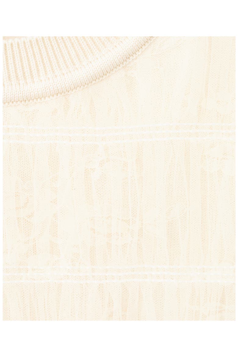 Ruched Sleeveless Mesh Overlay Knit Sweater, Alternate, color, ECRU