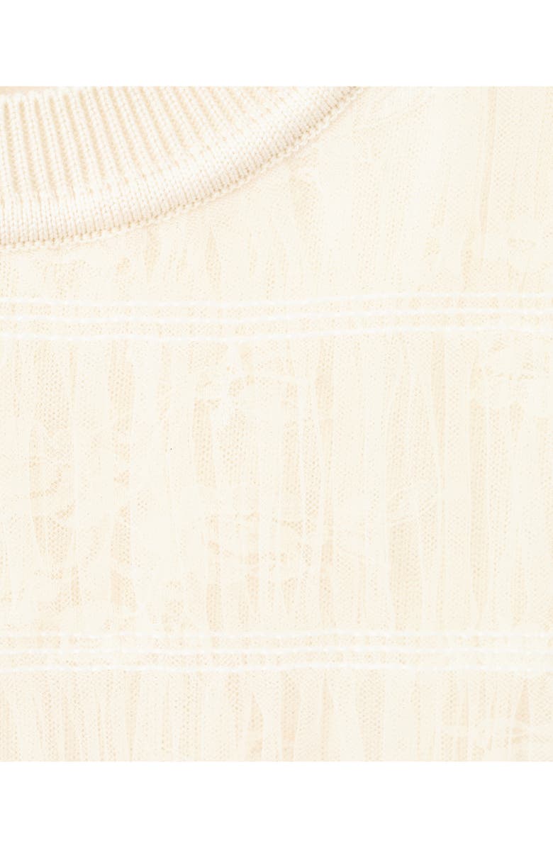 MANGO Ruched Sleeveless Mesh Overlay Knit Sweater, Alternate, color, Ecru
