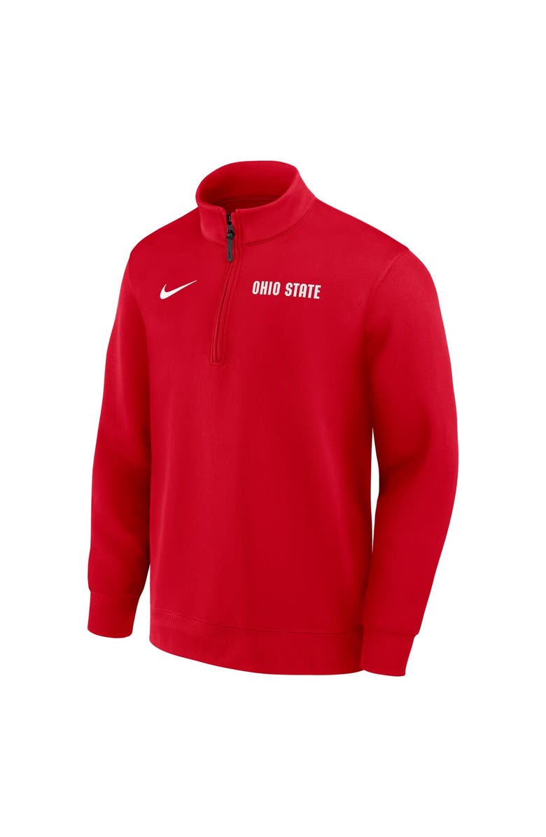 Nike Men's Nike Scarlet Ohio State Buckeyes 2025 Coaches Premium Dri-FIT Half-Zip Pullover, Alternate, color, 