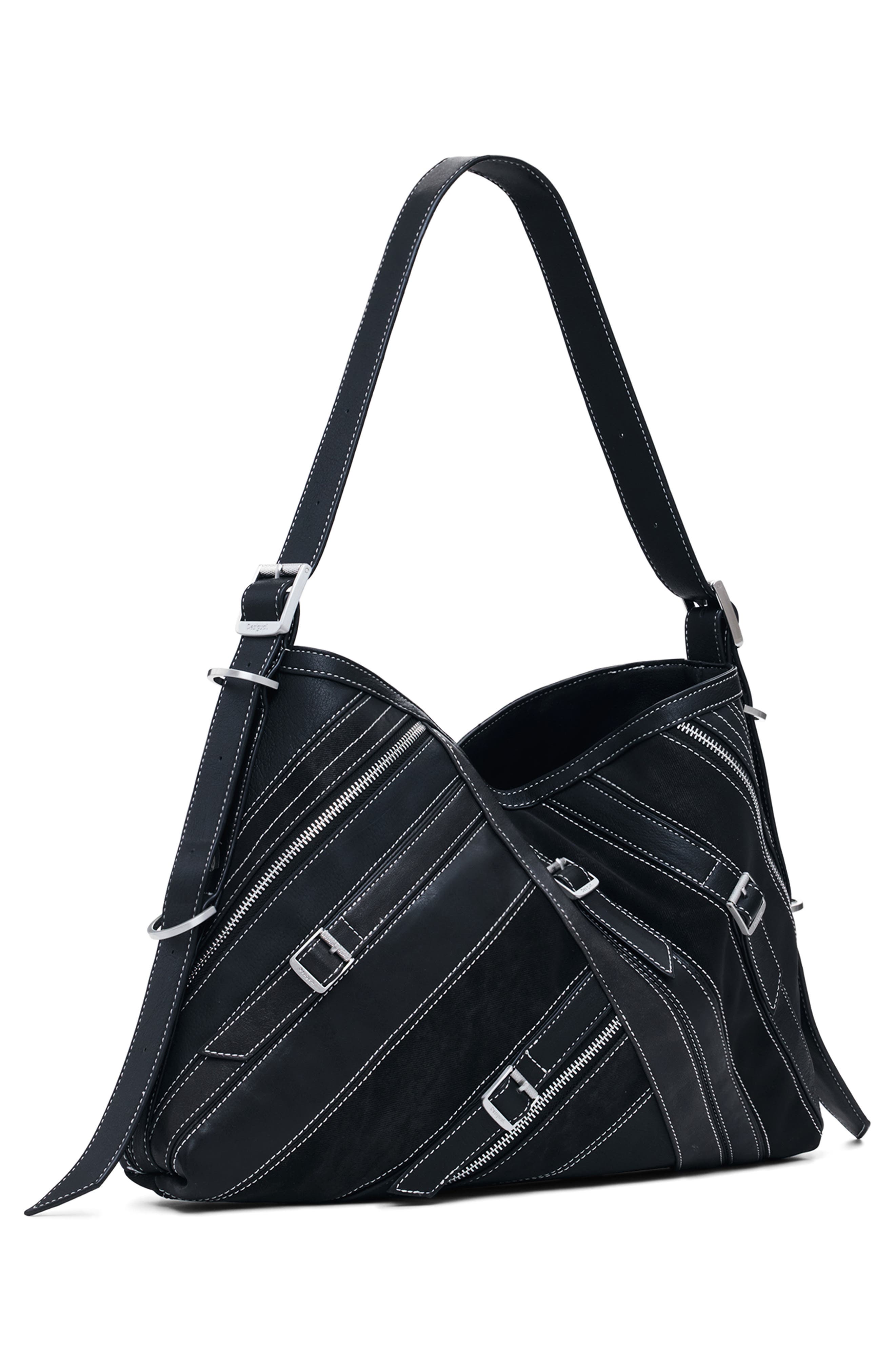 Desigual Belted Zip Faux Leather Shoulder Bag, Alternate, color, 