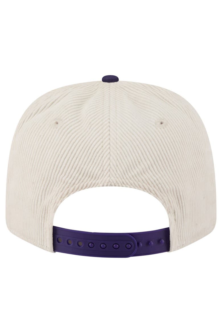 Men's New Era Cream/Purple LSU Tigers Loyal Corduroy 9SEVENTY Adjustable Hat, Alternate, color, Cream