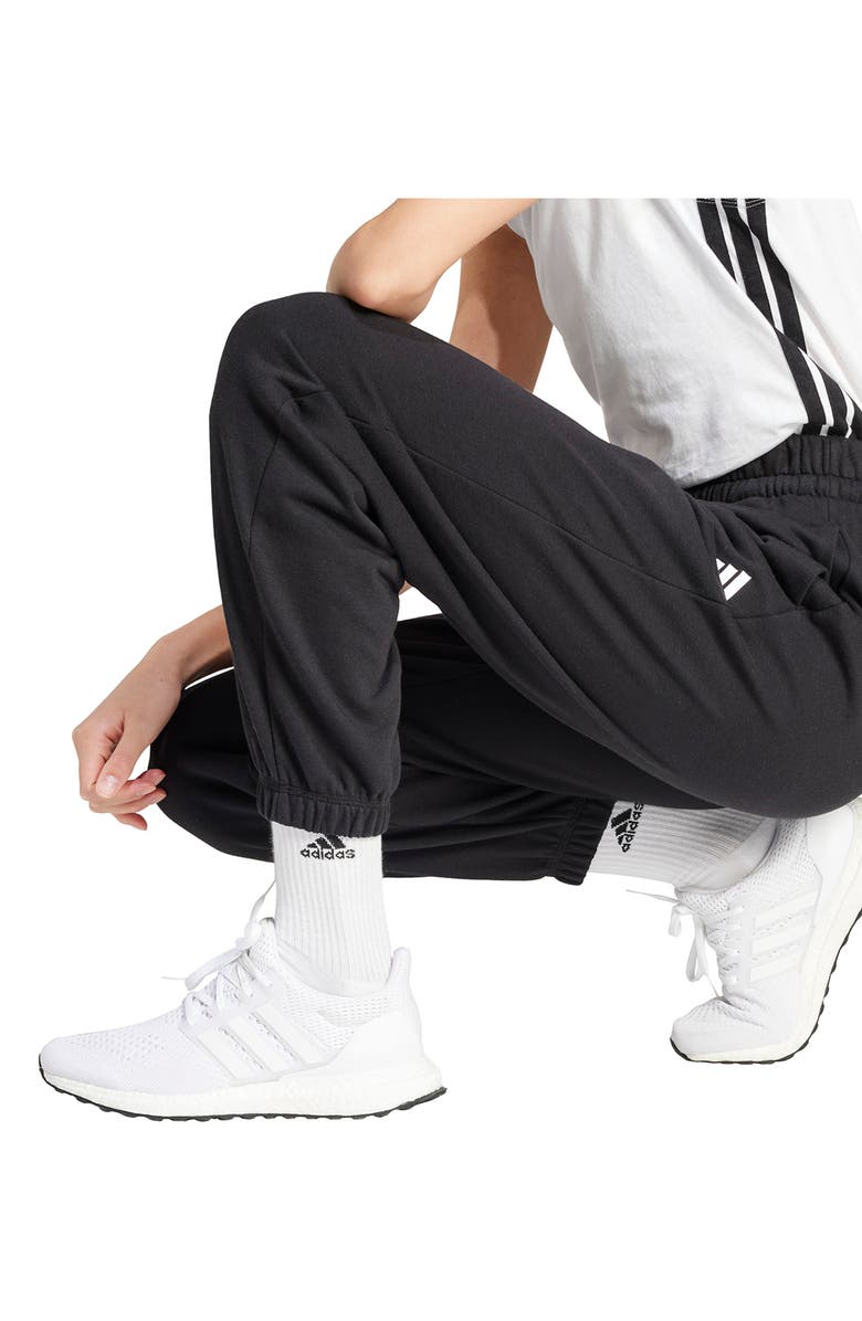 adidas Essentials French Terry Cuffed Pants, Alternate, color, Black/ White