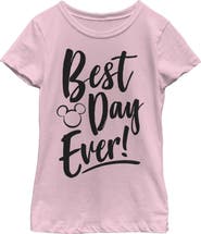 Mickey & Friends Girls' Mickey Mouse Best Day Ever Short Sleeve Graphic T-Shirt