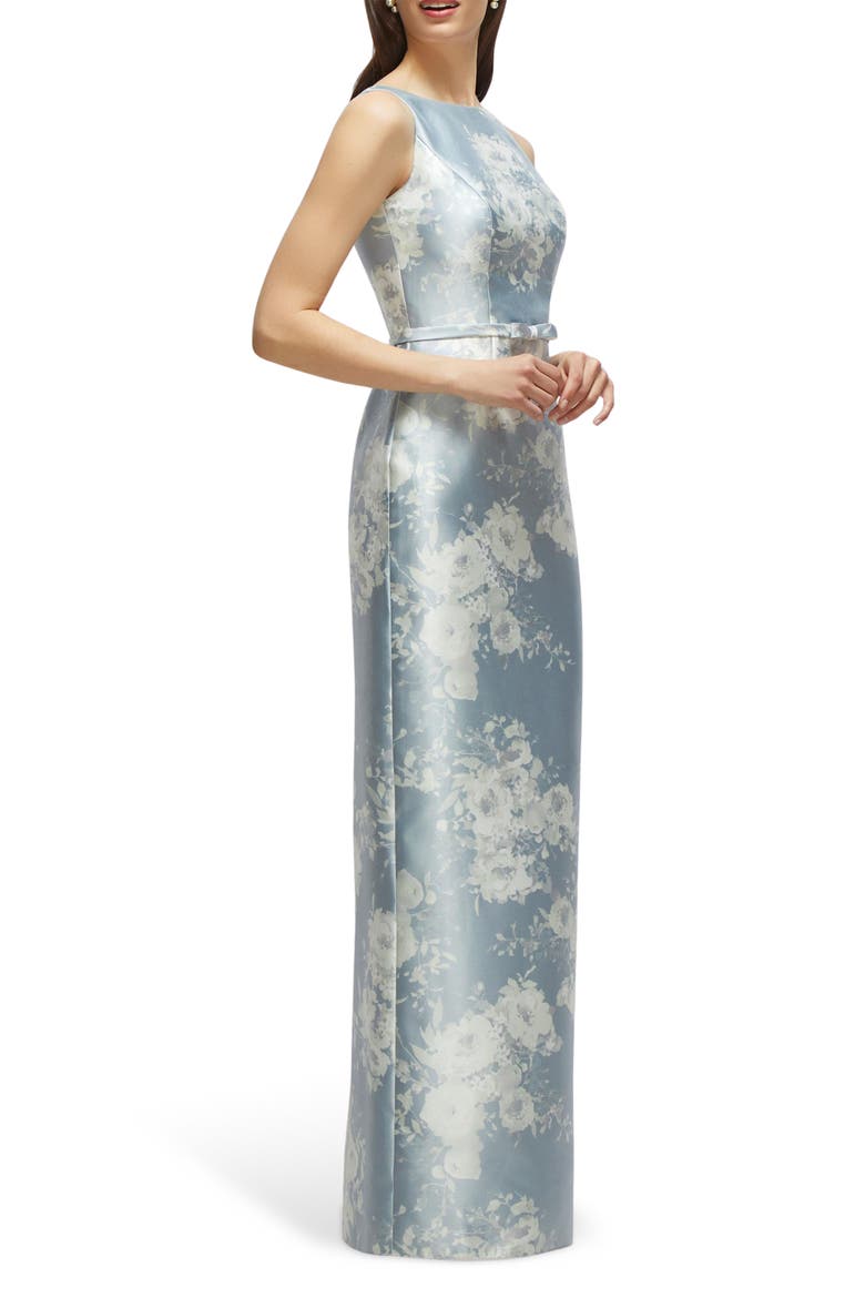 Sleeveless Satin Twill Column Gown, Alternate, color, SERAPHINA FLORAL
