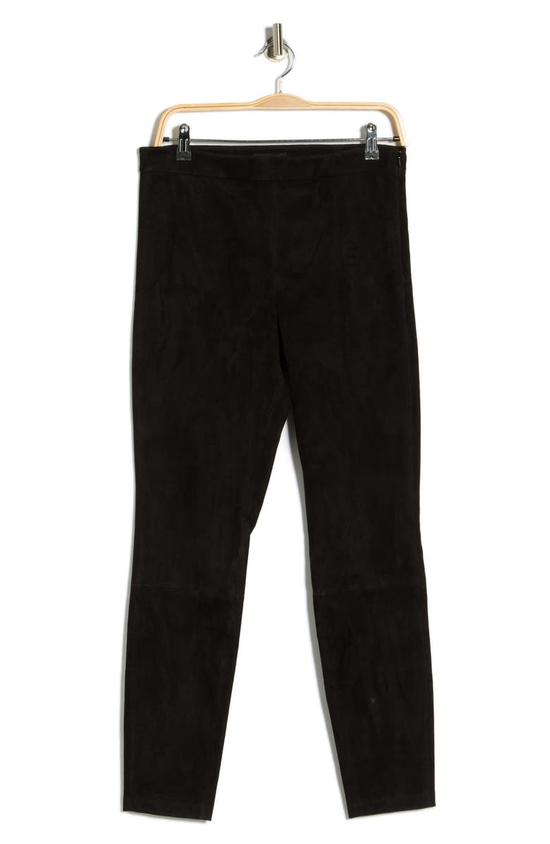 Theory Adbelle High Waist Crop Suede Pants, Alternate, color, Black