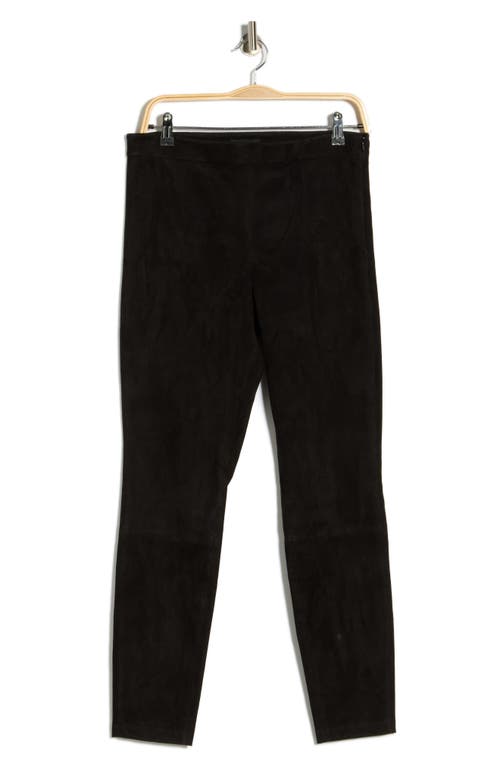 Theory Adbelle High Waist Crop Suede Pants In Black