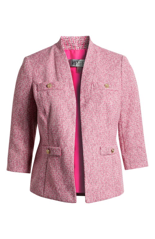 Kasper Open Front Tweed Jacket In Pnk Perfection Multi