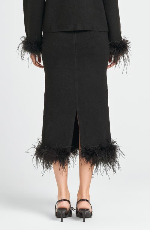 WAYF WAYF SADIE FEATHER TRIM KNIT SKIRT