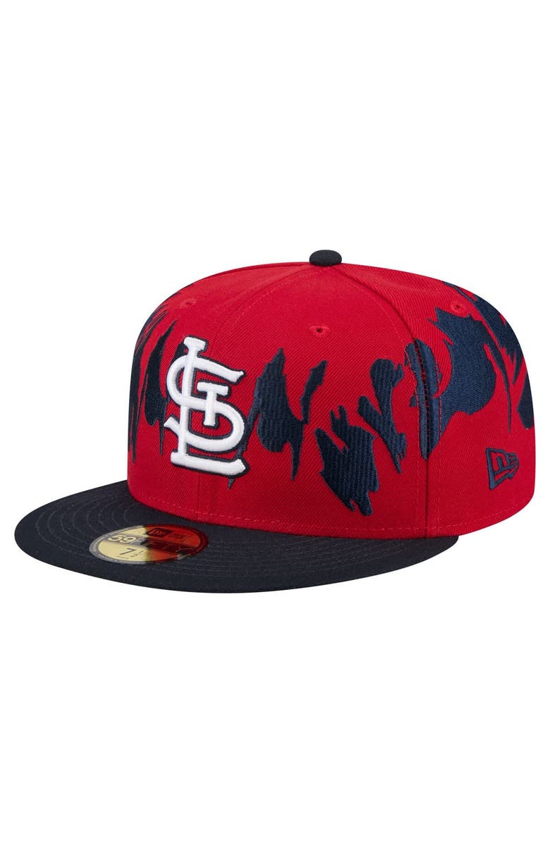 New Era Men's New Era Red/Navy St. Louis Cardinals Retro Pattern 59FIFTY Fitted Hat, Main, color, Red
