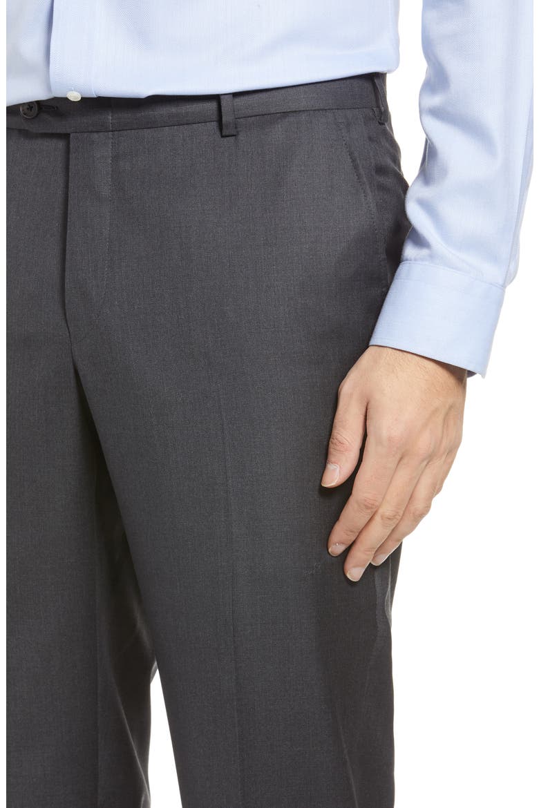 Honeyway Flat Front Pants, Alternate, color, CHARCOAL
