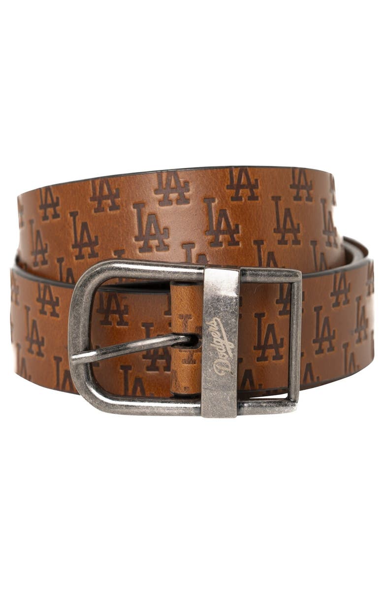 LUSSO Brown Los Angeles Dodgers Saul Belt, Alternate, color,