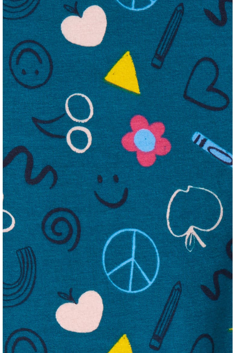 Kids' Core Print Leggings, Alternate, color, TEAL OCEAN HAPPINESS