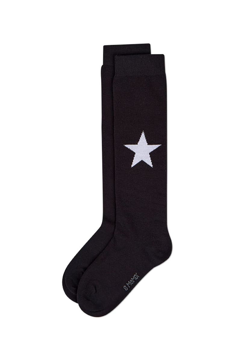 MeMoi Star Themed Knee Sock, Alternate, color, Black