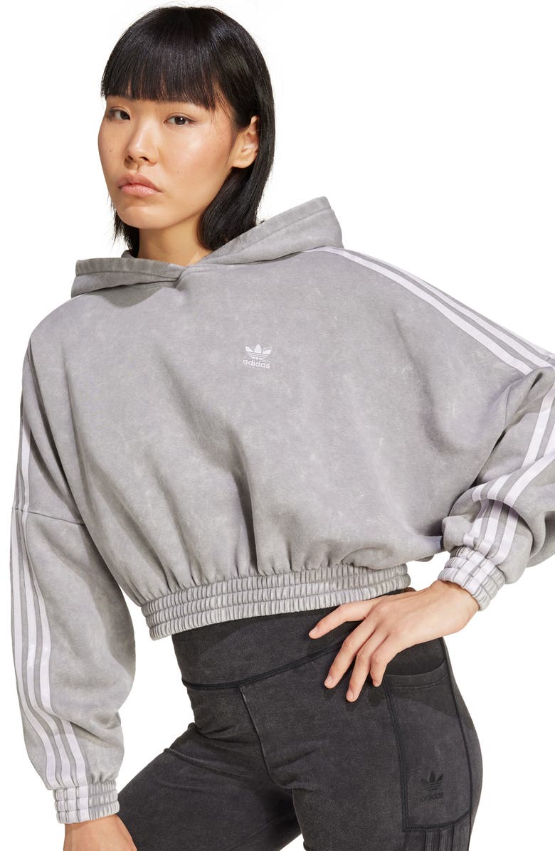 adidas Washed Cropped Hoodie, Alternate, color, 