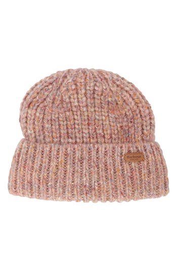 Barbour Greta Chunky Knit Beanie In Pink
