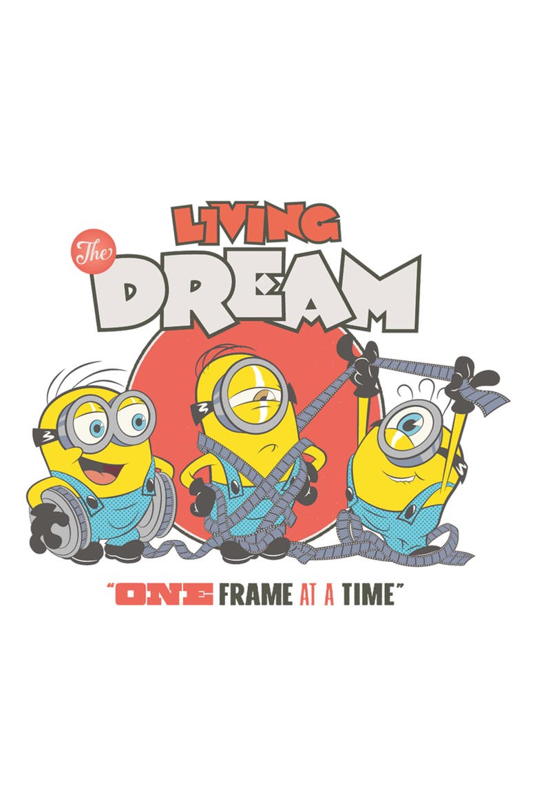 Juniors Minions & Monsters Living The Dream T Shirt, Alternate, color, White