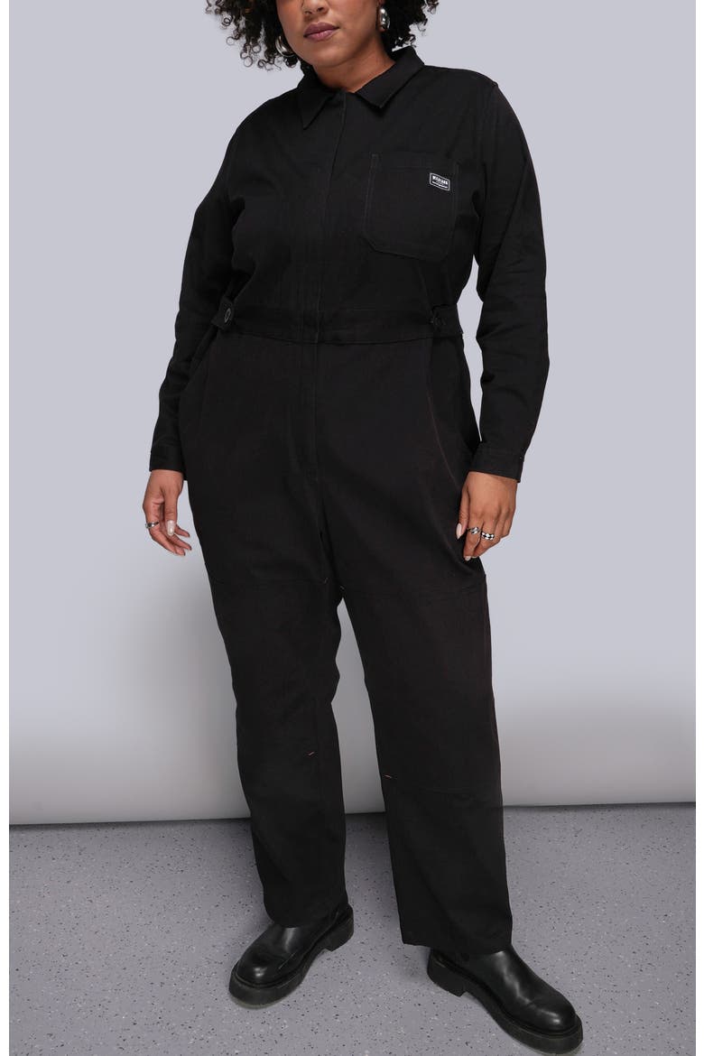 The Essential Long Sleeve High Waisted Coverall, Alternate, color, BLACK