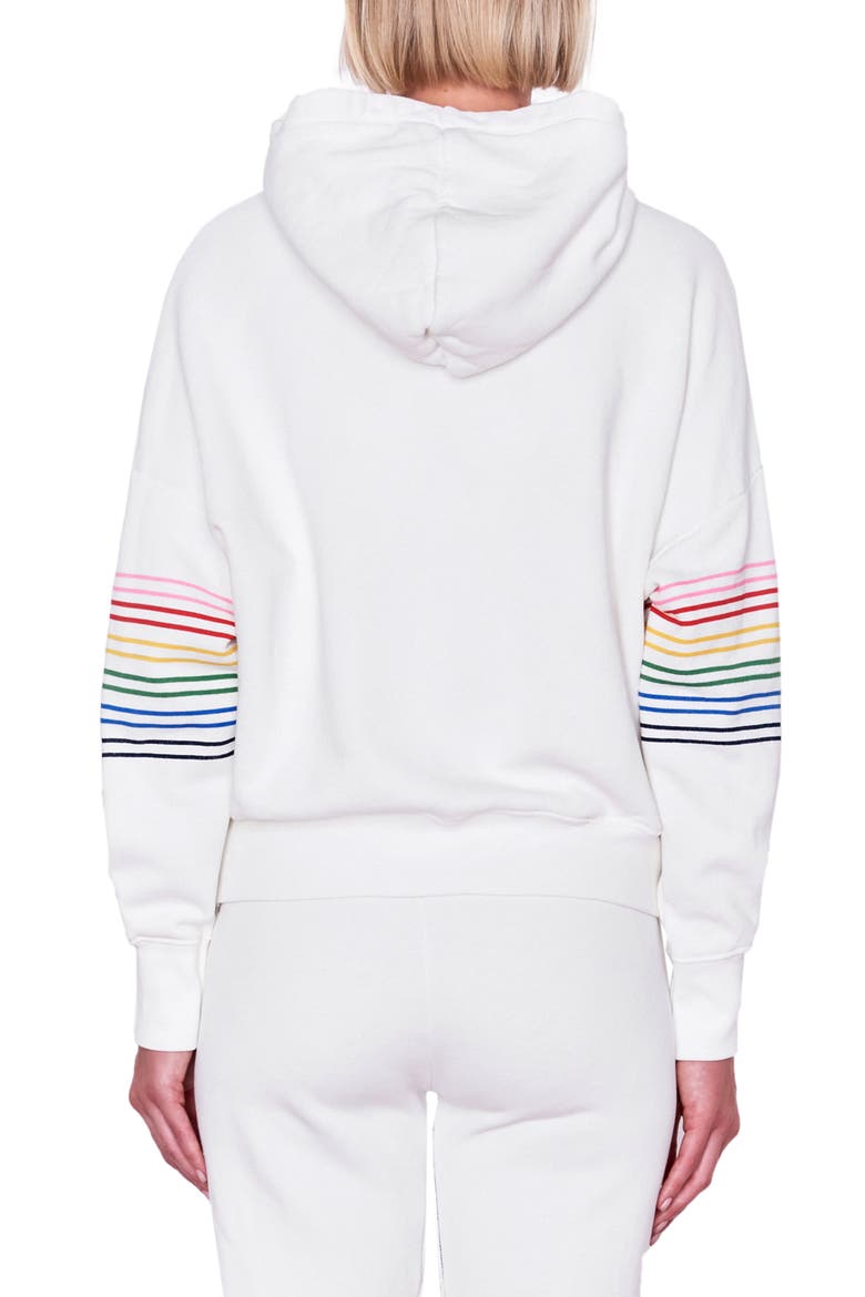Rainbow Stripe Hoodie, Alternate, color, PIGMENT PAPER