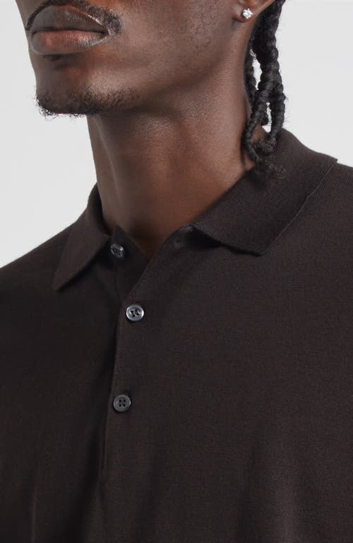 John Smedley Cotswold Wool Polo Sweater In Black