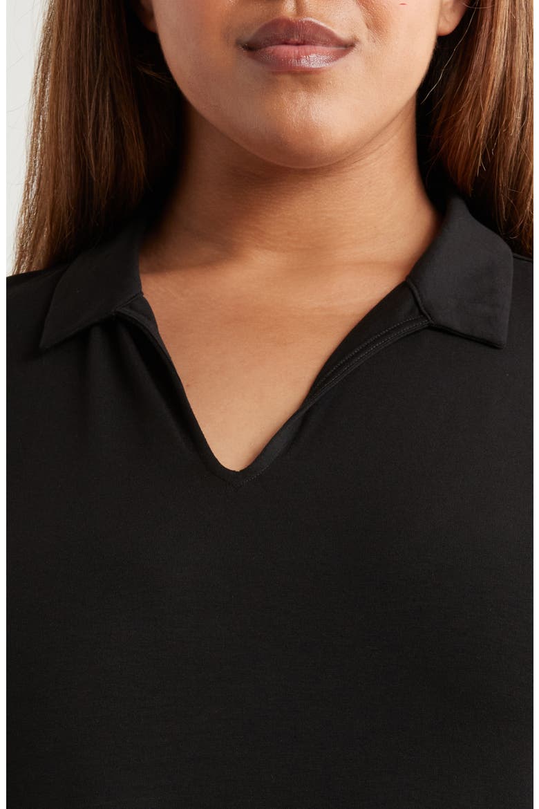 Johnny Collar Jersey Dress, Alternate, color, BLACK