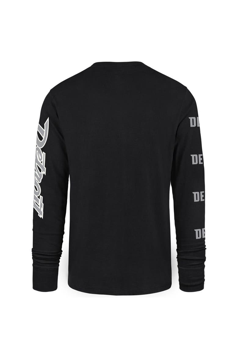 Men's '47 Black Detroit Pistons 2023/24 City Edition Triplet Franklin Long Sleeve T-Shirt, Alternate, color, Black