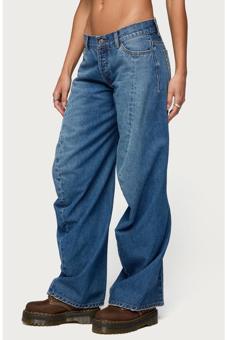 Maiah Low Rise Barrel Jeans, Alternate, color, BLUE-WASHED