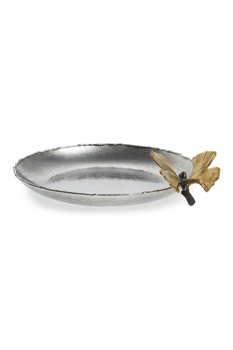 Butterfly Ginkgo Tray, Main, color, METALLIC SILVER