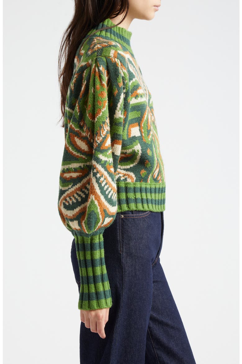 Pineapple Ikat Jacquard Sweater, Alternate, color, PINEAPPLE IKAT GREEN